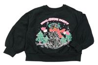 Černá mikina se sněhulákem a nápisem Next