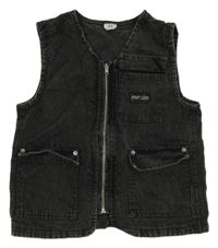 Tmavošedá riflová vesta s nášivkou River Island