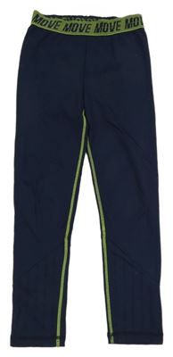 Tmavomodré thermo kalhoty s nápisem Yigga