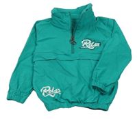 Zelená mikina s nápisy a kamínky 