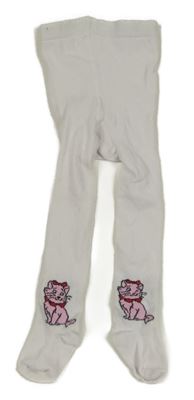 Bílé punčocháče s kočičkami 