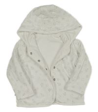 Bílá oboustranná propínací mikina s mraky a balony a kapucí George