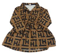 Hnědo-černé vzorované šaty Shein