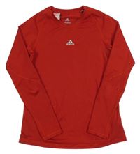Červené sportovní triko s logem Adidas