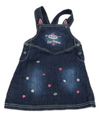 Tmavomodré laclové riflové šaty s čumákem obrázky Lee Cooper