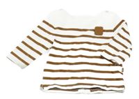 Smetanovo-hnědé pruhované triko Obaibi