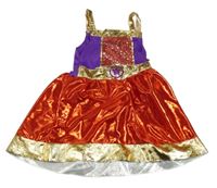 Kostým - Červeno-zlato-fialové šaty s hvězdami