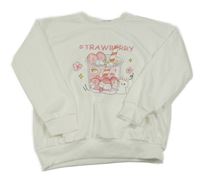 Bílá mikina s kelímkem a králíčkem 