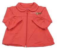 Růžová propínací mikina s nápisem