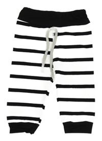Bílo-černé pruhované tepláky 