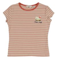 Růžové pruhované crop tričko s Hello Kitty H&M