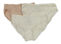 3set - 3x kalhotky - bílé + se srdíčky + růžové H&M