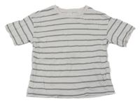 Béžovo-zelené pruhované tričko H&M