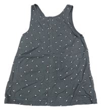Antracitové květované riflové šaty H&M