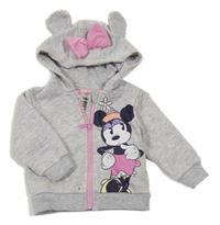 Světlešedá propínací mikina s Minnie a kapucí Primark