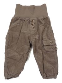 Hnědé manšestráky s úpletovým pasem H&M