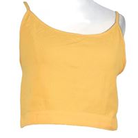 Dámský oranžový žebrovaný elastický crop top 