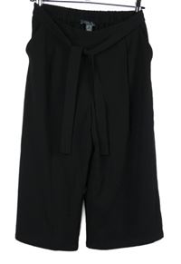 Dámské černé culottes kalhoty s páskem Primark 