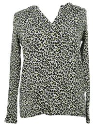 Dámská bílo-černo-žlutá vzorovaná halenka Janina 