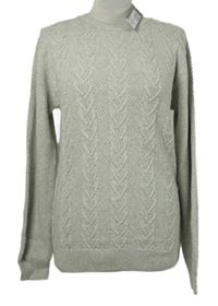 Nové - Pánský šedý vzorovaný svetr M&S