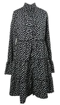Dámské černo-bílé puntíkované košilové šaty Boohoo 