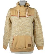 Dámská béžová melírovaná mikina s komínovým límcem 