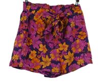 Dámské fialovo-oranžové květované volné kraťasy Primark 