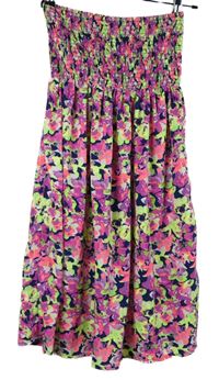 Dámské růžovo-barevné vzorované kytičkované žabičkové šaty Ocean Club 