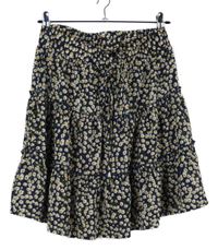 Dámská tmavomodrá kytičkovaná sukně Shein 