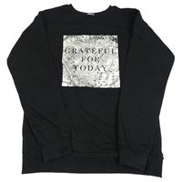 Černo-stříbrná mikina s nápisem Primark