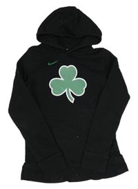 Černá mikina s trojlístkem a kapucí Nike