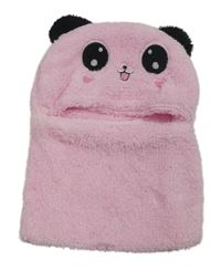 Světlerůžová chlupatá kukla s medvědem