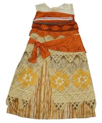 Kostým- červeno-béžové vzorované šaty- Moana George