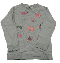 Šedá mikina s obrázky Name it