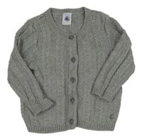 Šedý propínací svetr Petit Bateau