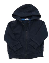 Tmavomodrá propínací mikina s kapucí M&Co