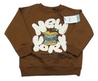 Nové - Hnědá mikina s nápisem a ohryskem Lifties