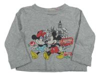 Světlešedá mikina s Mickey Mousem a Minnie Disney
