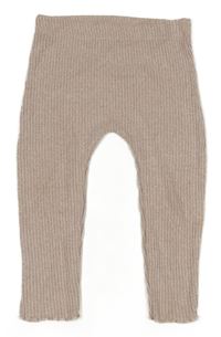 Růžovo-bílé melírované žebrované úpletové legíny George