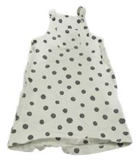 Bílé puntíkaté riflové šaty TU
