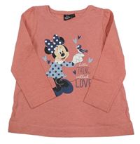 Růžové melírované triko s Minnie 