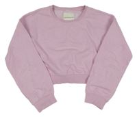 Růžová crop mikina TOM TAILOR