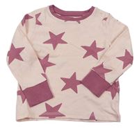 Světlerůžové pyžamové triko s hvězdami Next