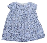 Bílo-modré květované šaty F&F