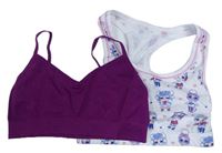 2x Purpurová + bílá lambáda s obrázky Yigga 