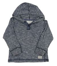 Tmavomodré melírované mikinotriko s kapucí H&M