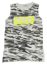 Bílo-šedé army tílko s nápisem Chapter young