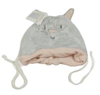 Světlešedá chlupatá čepice - králík Ergee