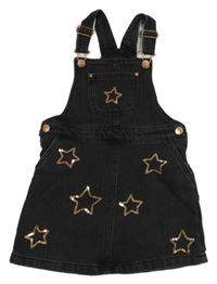 Tmavošedé laclové riflové šaty s hvězdami M&S