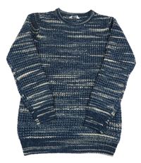 Tmavomodro-smetanový melírovaný svetr Primark